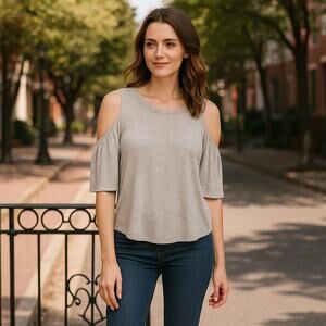 BB Dakota Top Oliana Cold Shoulder Grey